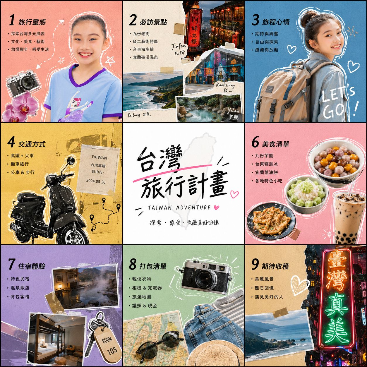 芝婕旅行：九宮格規劃